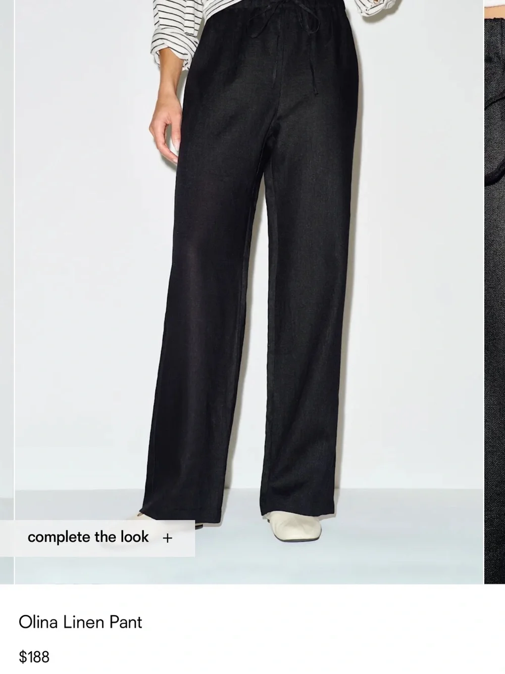 Reformation Olina Linen Pant - Black